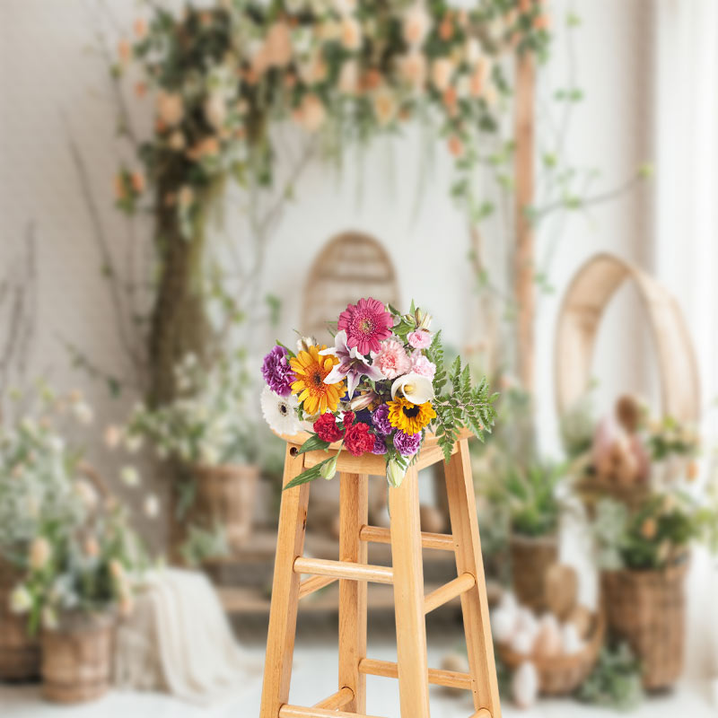 Aperturee - Rose Easter Egg Decoration Spring Photo Backdrop
