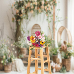 Aperturee - Rose Easter Egg Decoration Spring Photo Backdrop