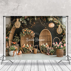 Aperturee - Wooden Arch Black Wall Floor Photo Studio Backdrop