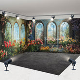 Aperturee - Aperturee Fine Art Window Colorful Floral Room Set Backdrop