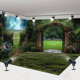 Aperturee - Aperturee Natural Greenery Arch Gate Wedding Room Set Backdrop