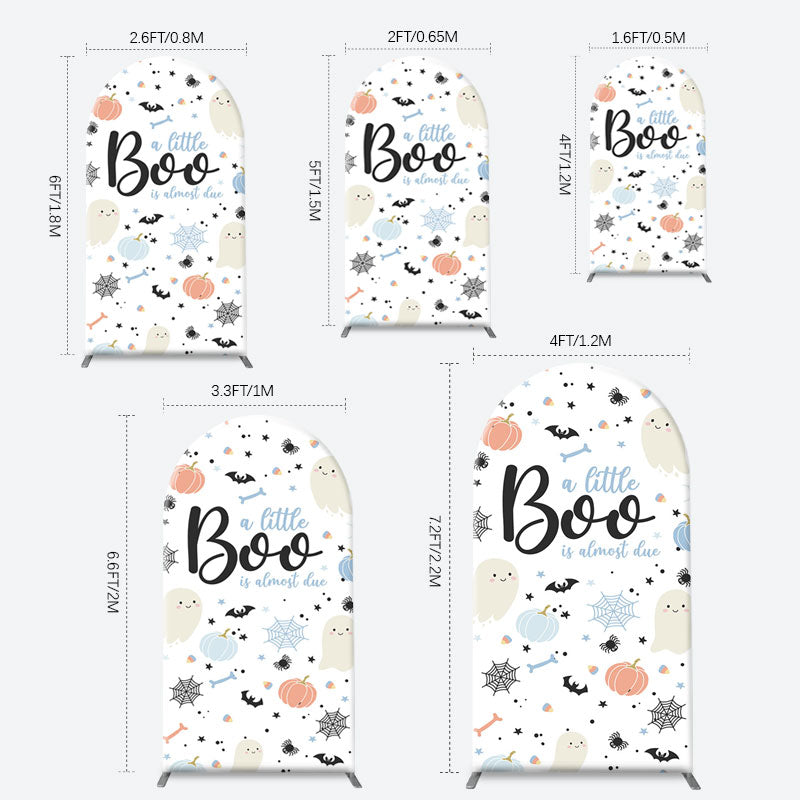 Aperturee - Cute Boo Cobweb Arch Halloween Baby Shower Backdrop