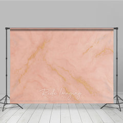 Aperturee Peachy Pink and Gold Vein Marble Texture Photography Backdrop, Elegant Abstract Blush Photo Background
