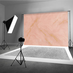 Aperturee Peachy Pink and Gold Vein Marble Texture Photography Backdrop, Elegant Abstract Blush Photo Background
