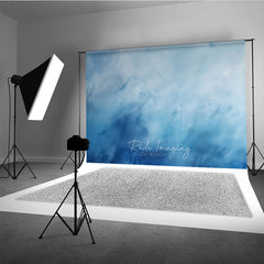 Aperturee Abstract Blue Textured Photography Backdrop, Serene Gradient Painterly Background for Photo Studio Shoots