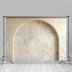 Aperturee Elegant Beige Marble Arch Photography Backdrop, Modern Minimalist Studio Photo Prop for Product and Portrait Photography
