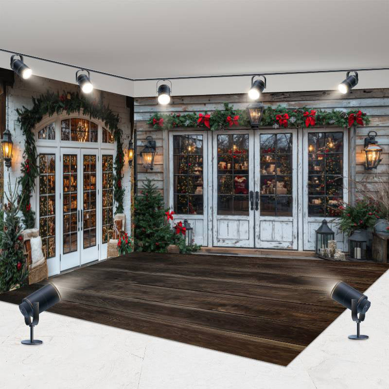 Aperturee - Aperturee Retro White Christmas Vibe Store Room Set Backdrop