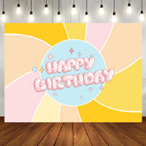 Aperturee - Colorful Boho Sun Cute Pink Happy Birthday Backdrop