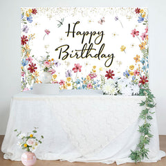 Aperturee - Spring Colorful Floral Backdrop For Birthday Party