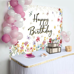 Aperturee - Spring Colorful Floral Backdrop For Birthday Party
