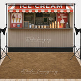 Aperturee - Aperturee Ice Cream Dessert Shop Brown Rug Combo Set Backdrop