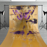 Aperturee - Aperturee Gold Purple Faded Abstract Butterfly Sweep Backdrop