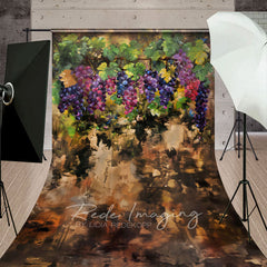 Aperturee - Aperturee Abstract Painted Grapes Brown Fine Art Sweep Backdrop