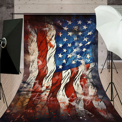 Aperturee - Aperturee Red Spot American Flag Independence Day Sweep Backdrop