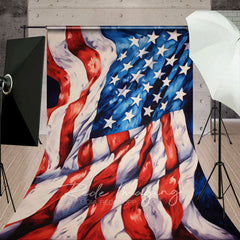 Aperturee - Aperturee Retro Painted Usa Flag Independence Day Sweep Backdrop