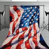 Aperturee - Aperturee Retro Painted Usa Flag Independence Day Sweep Backdrop