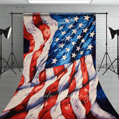 Aperturee - Aperturee Retro Painted Usa Flag Independence Day Sweep Backdrop