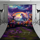 Aperturee - Aperturee Wonderland Colorful Unicorn Cake Smash Sweep Backdrop