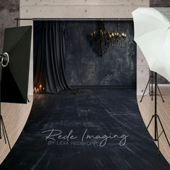 Aperturee - Aperturee Dark Black Room Curtain Candle Retro Wall Sweep Backdrop