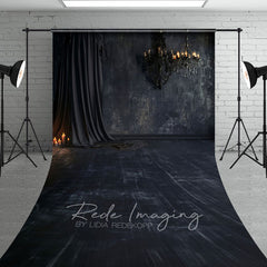 Aperturee - Aperturee Dark Black Room Curtain Candle Retro Wall Sweep Backdrop