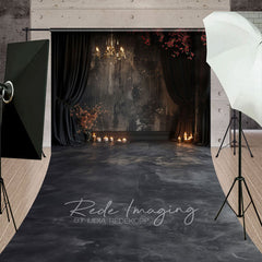 Aperturee - Aperturee Medieval Black Dark Room Candle Light Sweep Backdrop