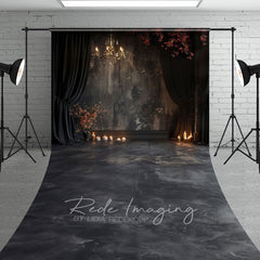Aperturee - Aperturee Medieval Black Dark Room Candle Light Sweep Backdrop