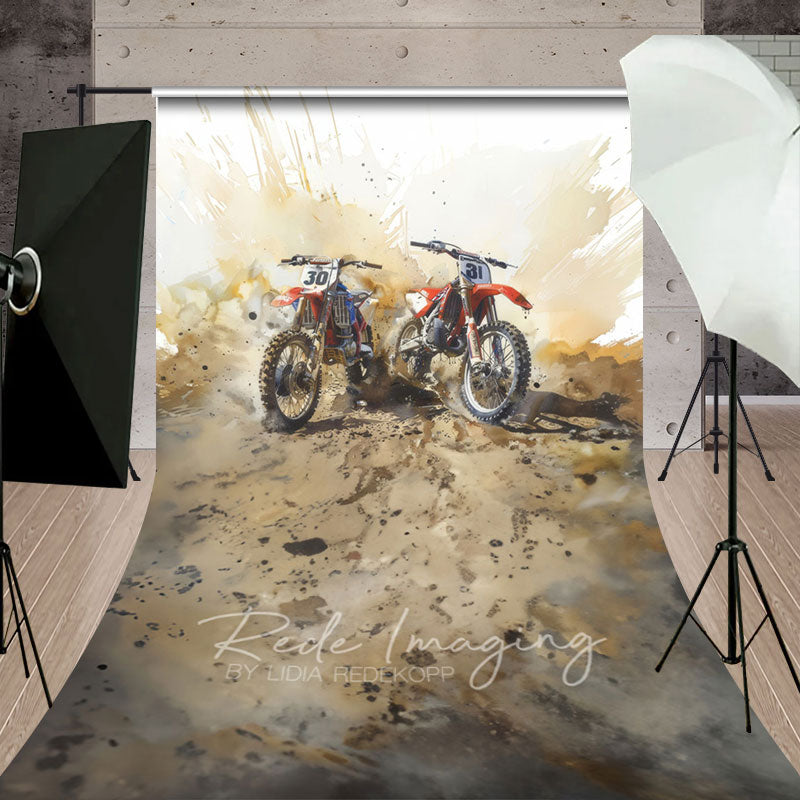 Aperturee - Aperturee Abstract Dirt Sand Motorcycle Sports Sweep Backdrop