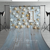 Aperturee - Aperturee Stars Wooden First Birthday Cake Smash Sweep Backdrop