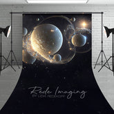 Aperturee - Aperturee Gold Sparkle Galactic Bubbles Fine Art Sweep Backdrop