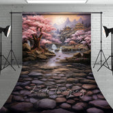 Aperturee - Aperturee Japanese Spring Sakura Garden Natural Photo Backdrop