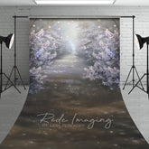 Aperturee - Aperturee Foggy Pink Misty Blossoms Garden Photo Sweep Backdrop
