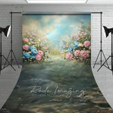 Aperturee - Aperturee Vintage Colorful Pastel Florals Sweep Photo Backdrop