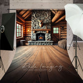 Aperturee - Aperturee Fathers Day Rustic Cabin Bull Skull Sweep Backdrop