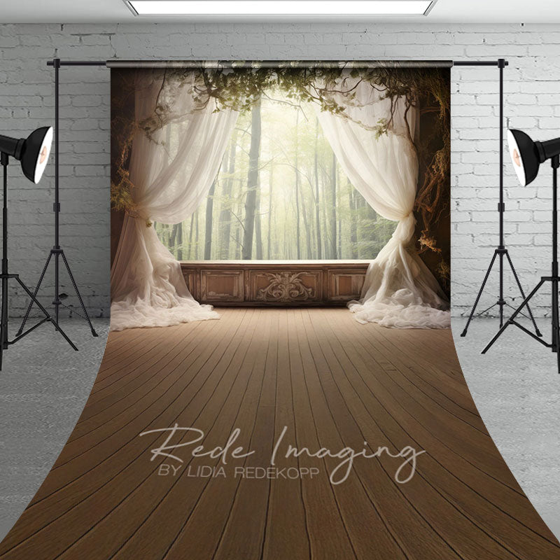 Aperturee - Aperturee Soft Curtain Window Bamboo Forest Scene Sweep Backdrop