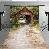 Aperturee - Aperturee Natural Forest Summer Covered Bridge Sweep Backdrop