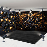 Aperturee - Aperturee Black Gold Love Valentines Vibe Room Set Backdrop