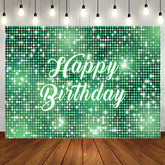 Aperturee - Green Sparkling Sequin Dance Happy Birthday Backdrop