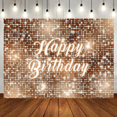 Aperturee - Gold Sparkling Sequin Dance Happy Birthday Backdrop