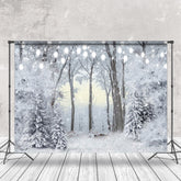 Aperturee - Aperturee Enchanting White Snowy Forest Light Winter Backdrop