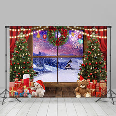 Aperturee - Aperturee Winter Sunset Xmas Gifts Decor Christmas Backdrop