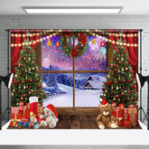Aperturee - Aperturee Winter Sunset Xmas Gifts Decor Christmas Backdrop