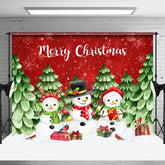 Aperturee - Aperturee Merry Christmas Cartoon Snowman Photo Backdrop