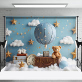 Aperturee - Aperturee Bear Starry Night Hot Air Balloon Cake Smash Backdrop