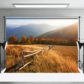 Aperturee - Autumn Red Woods Grassland Landscape Photo Backdrop