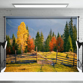 Aperturee - Farm Autumn Woods And Grass Landscape Photo Backdrop