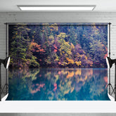 Aperturee - Colorful Forest Reflected In The Water Fall Backdrop