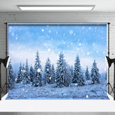 Aperturee - Snow Covered Pines Photography Backdrop Photo Booth