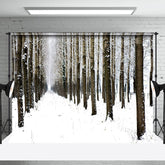 Aperturee - Snow Forest Scenery Winter Photography Backdrop