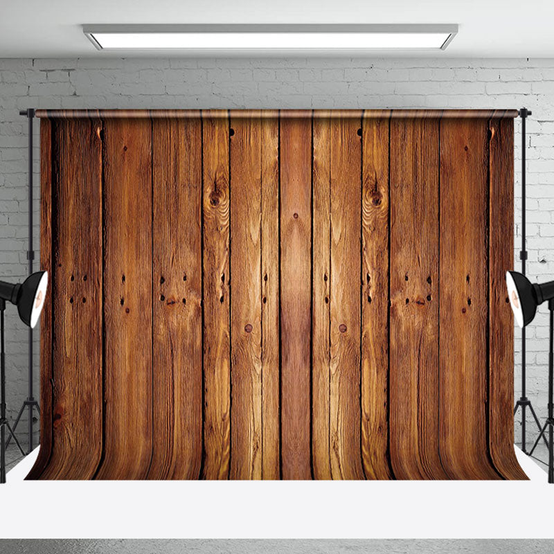 Aperturee - Retro Brown Wood Texture Backdrop for Photography