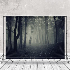 Aperturee - Scary Black Woods Shrouded In Mist Photo Backdrop
